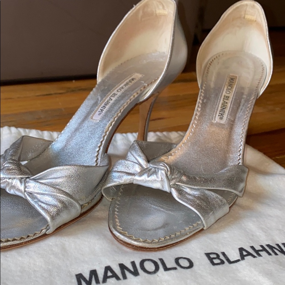 Manolo Blahnik Silver Heels